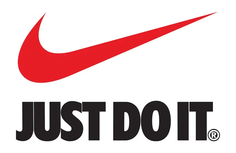 Nike swoosh logo above the "Just Do It" tagline