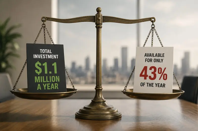 Scales weighing a $1.1 million a year investment against availability for only 43% of the year